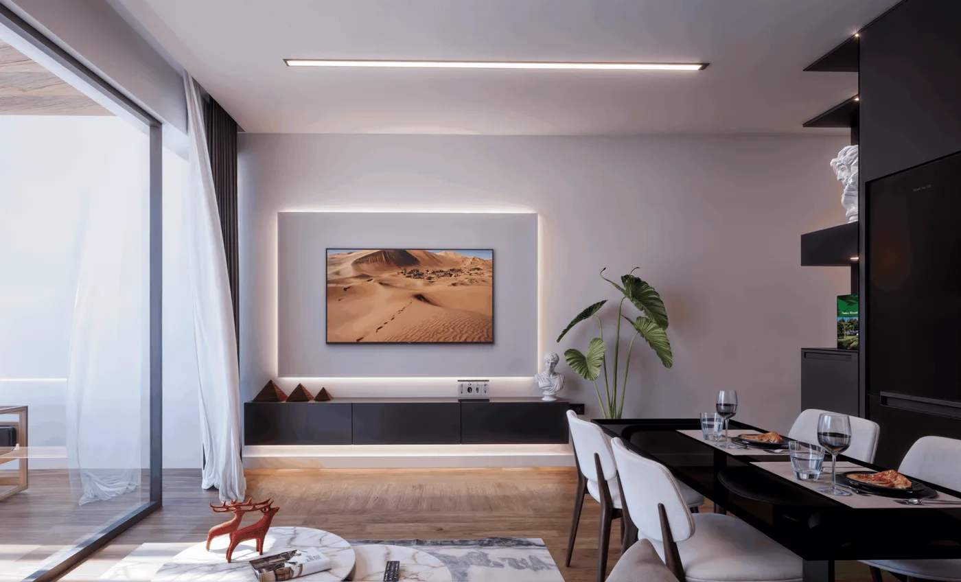 Salon w apartamencie penthouse GreenVille Lapta