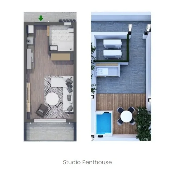 Rzut mieszkania typu Studio penthouse w La Joya